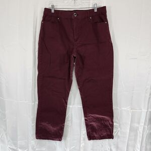 🌼Bandolino Size14 Burgundy Amy Straight Slimming Leg Modern Deluxe SuperStretch